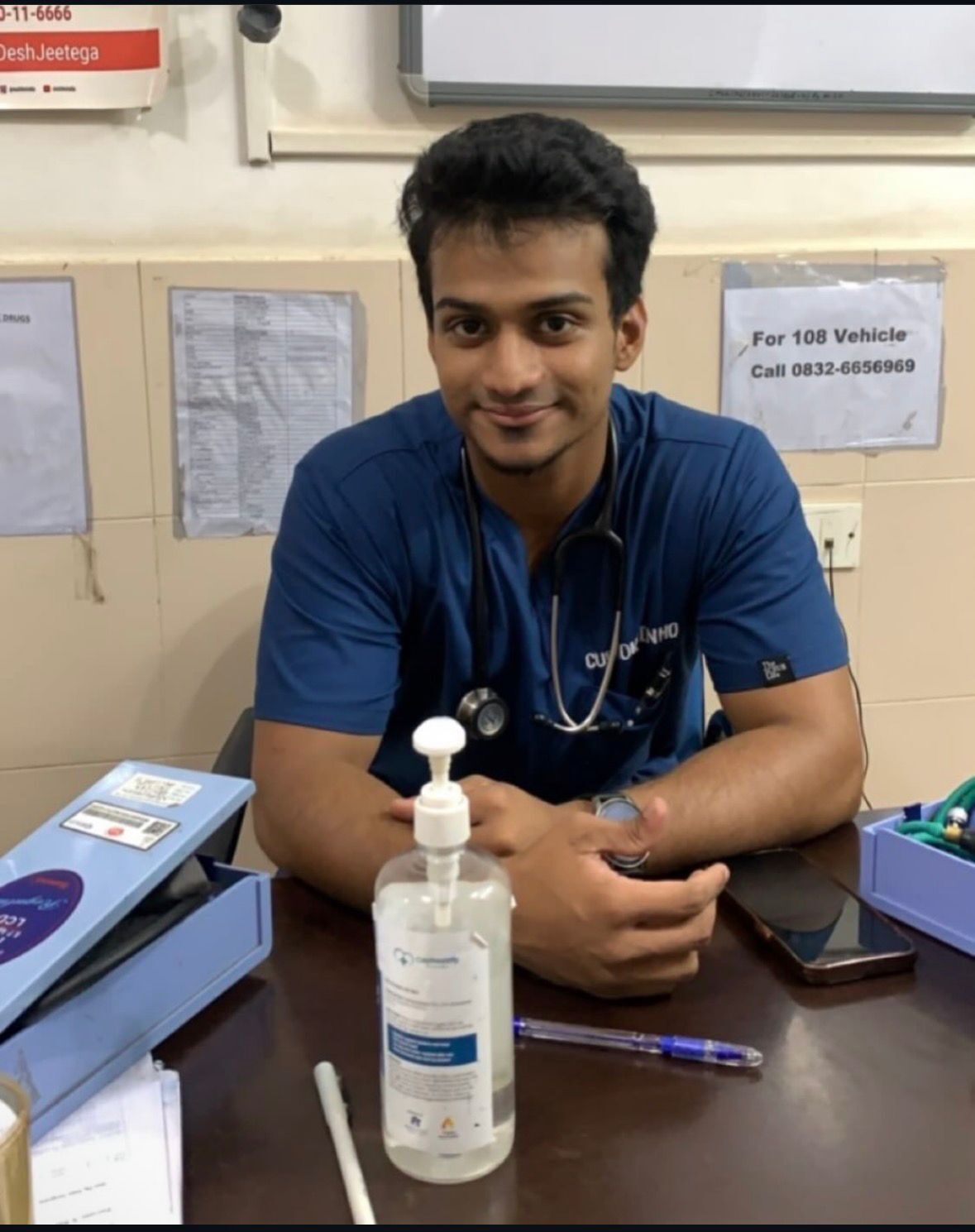 Dr. Curt Coutinho at the clinical desk